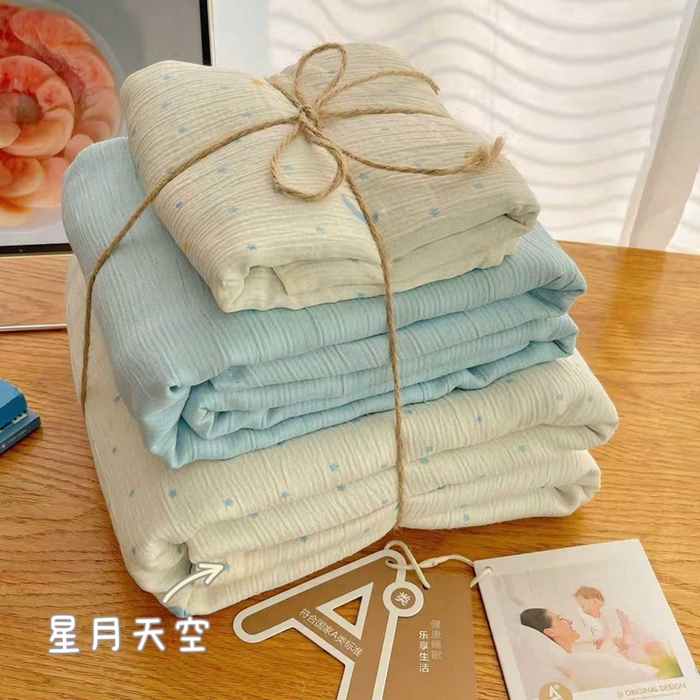 91家纺网 家纺一手货源 找家纺 澜妃 2025新款甄选三层纱印花四件套系列 星月天空