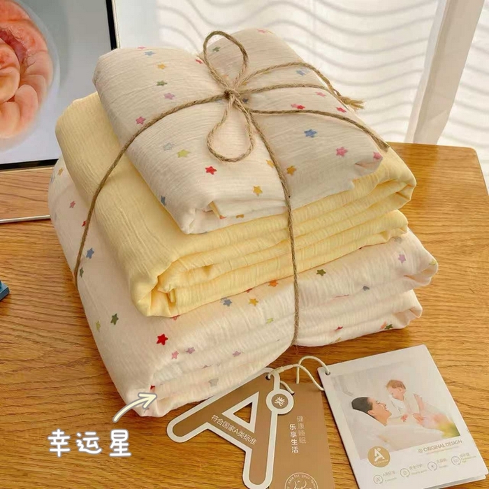 91家纺网 家纺一手货源 找家纺 澜妃 2025新款甄选三层纱印花四件套系列 幸运星