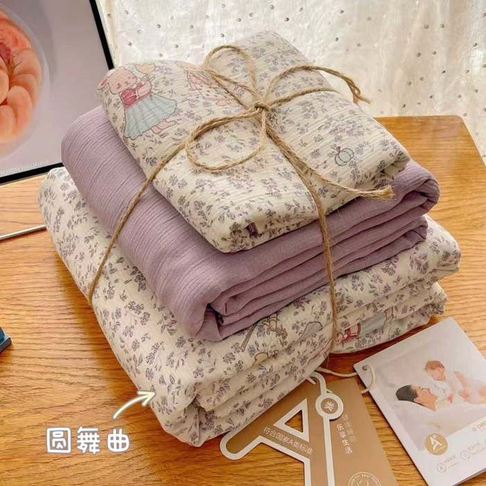 91家纺网 家纺一手货源 找家纺 澜妃 2025新款甄选三层纱印花四件套系列 圆舞曲