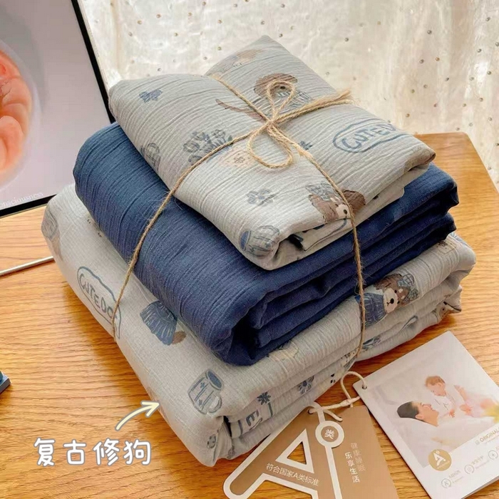 澜妃 2025新款甄选三层纱印花四件套系列 复古修狗