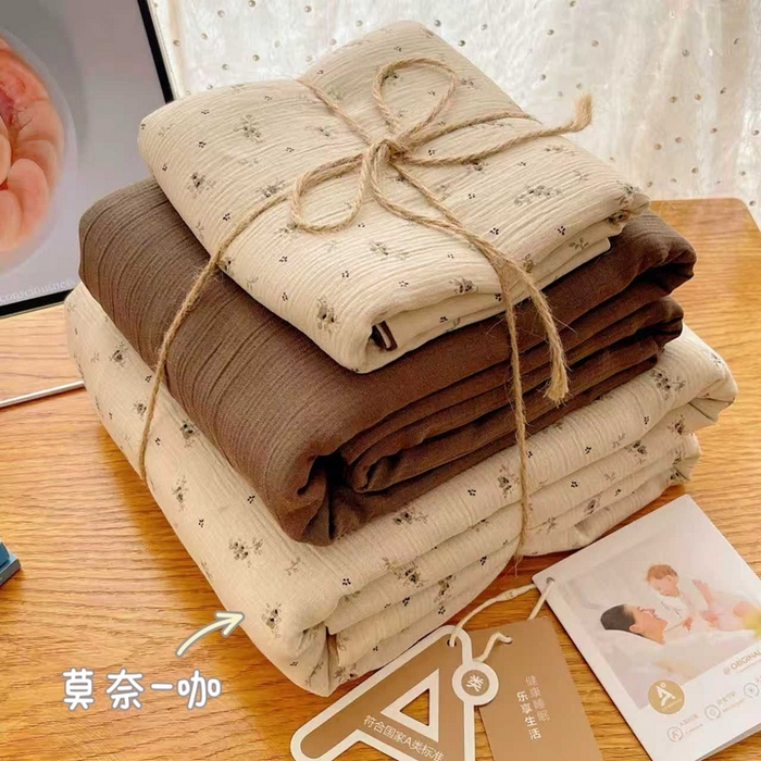 澜妃 2025新款甄选三层纱印花四件套系列 莫奈-咖