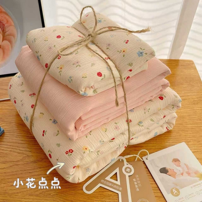 澜妃 2025新款甄选三层纱印花四件套系列 小花点点