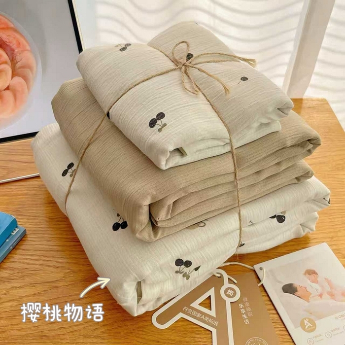 澜妃 2025新款甄选三层纱印花四件套系列 樱桃物语