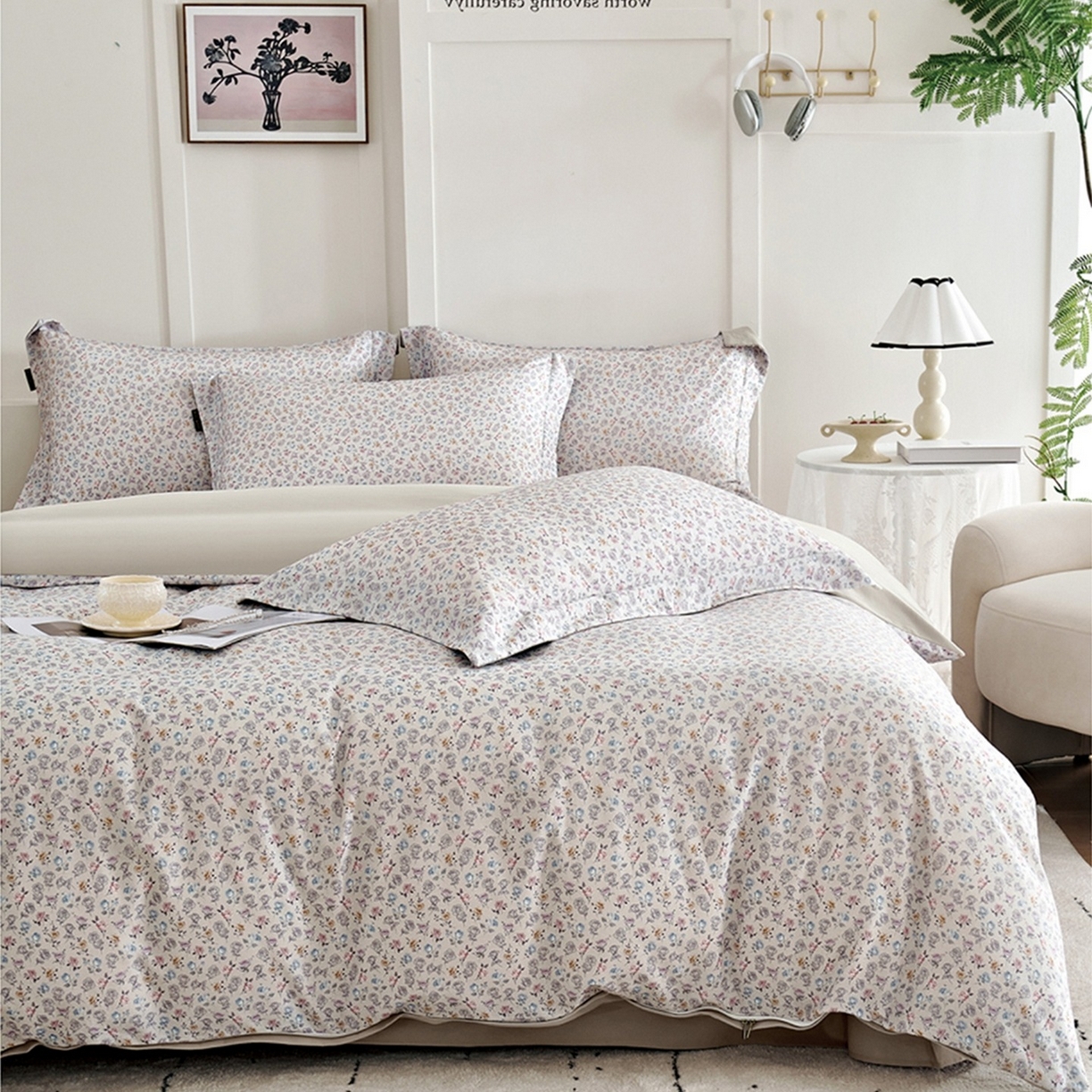 91家纺网 家纺一手货源 找家纺 （总）芙绣家纺 2025新款全棉纯棉磨毛内合简单款四件套