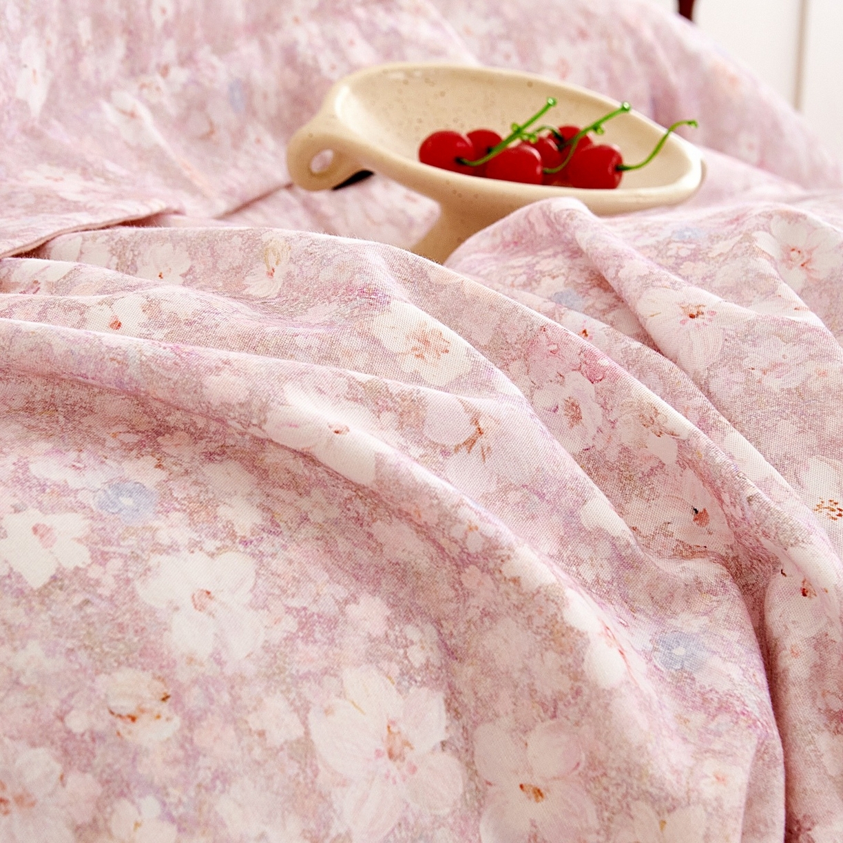 91家纺网 家纺一手货源 找家纺 芙绣家纺 2025新款全棉纯棉磨毛内合简单款四件套 风铃-紫