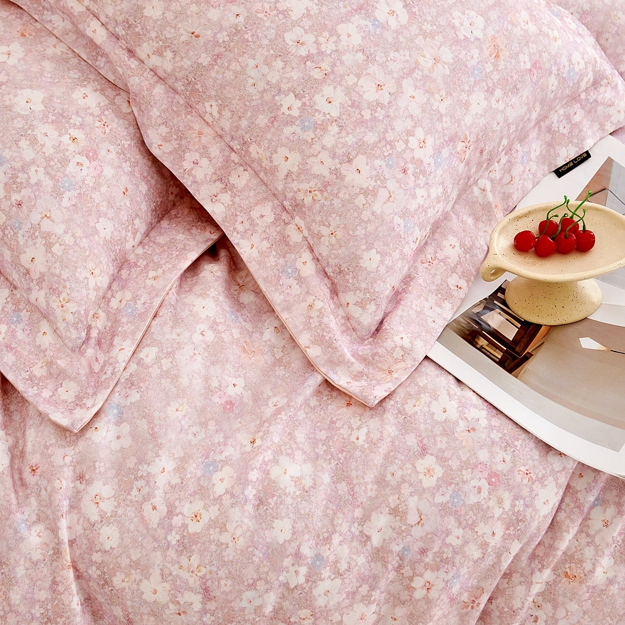 91家纺网 家纺一手货源 找家纺 芙绣家纺 2025新款全棉纯棉磨毛内合简单款四件套 风铃-紫