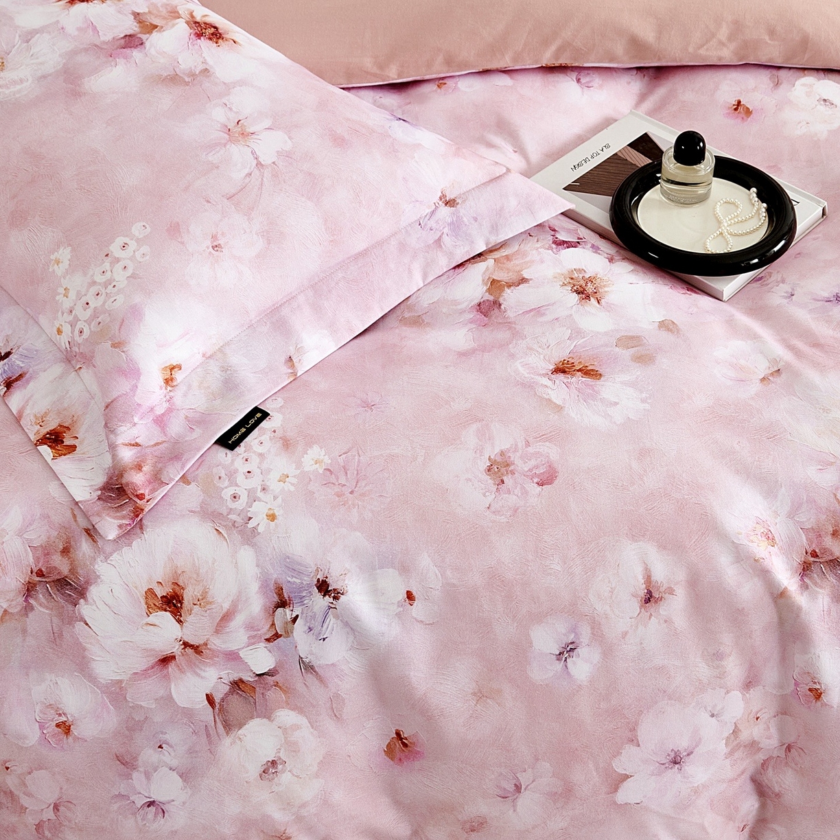 91家纺网 家纺一手货源 找家纺 芙绣家纺 2025新款全棉纯棉磨毛内合简单款四件套 花都-粉