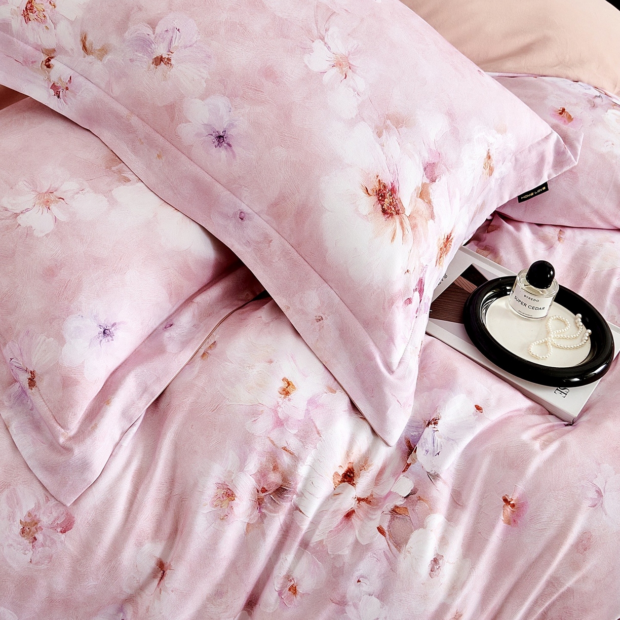 91家纺网 家纺一手货源 找家纺 芙绣家纺 2025新款全棉纯棉磨毛内合简单款四件套 花都-粉