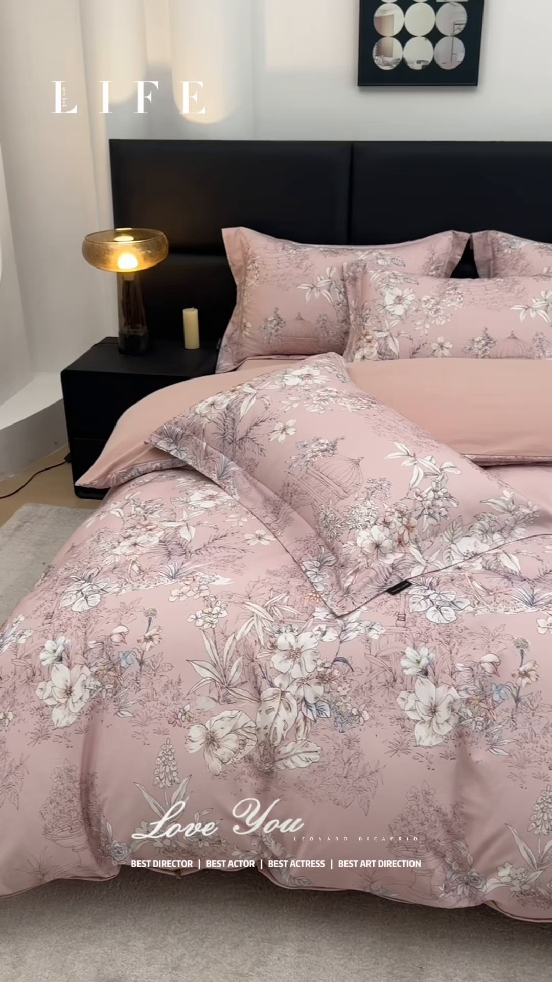 91家纺网 家纺一手货源 找家纺 芙绣家纺 2025新款全棉纯棉磨毛内合简单款四件套 秋辞-粉