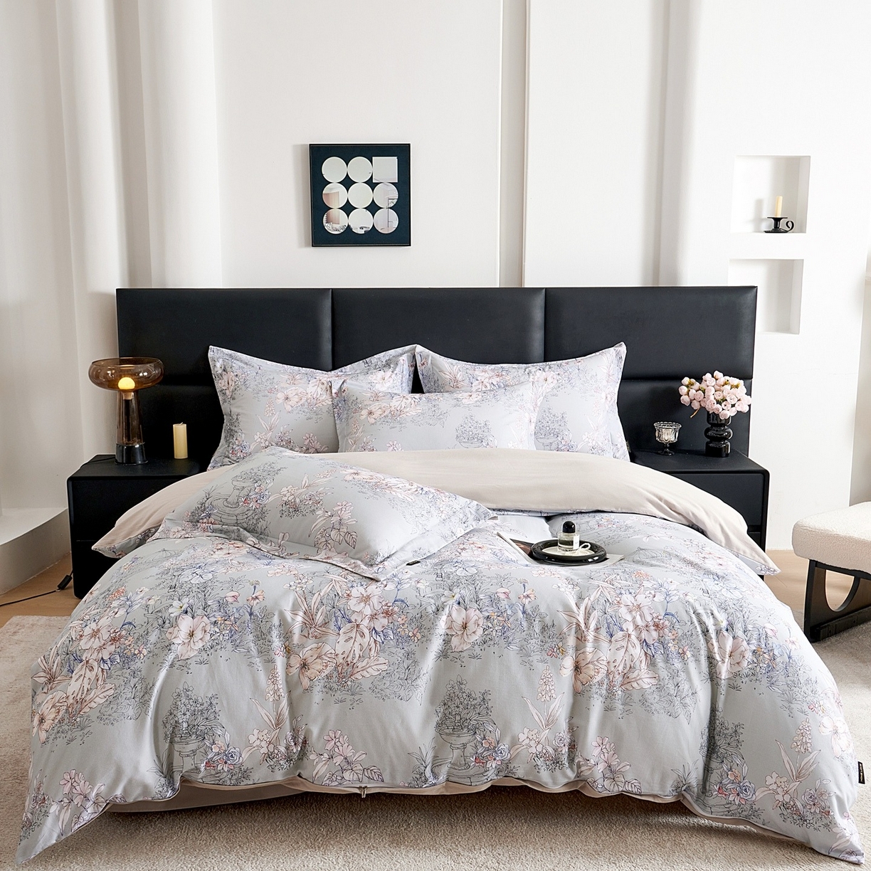 91家纺网 家纺一手货源 找家纺 芙绣家纺 2025新款全棉纯棉磨毛内合简单款四件套 秋辞-绿