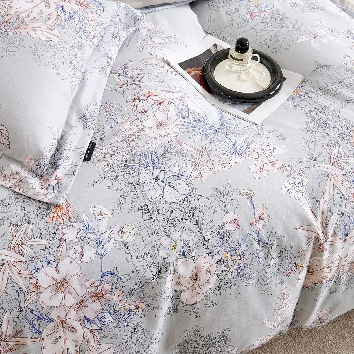 91家纺网 家纺一手货源 找家纺 芙绣家纺 2025新款全棉纯棉磨毛内合简单款四件套 秋辞-绿