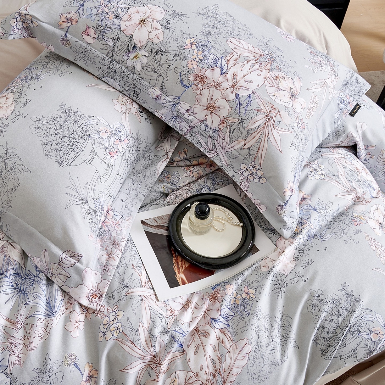 91家纺网 家纺一手货源 找家纺 芙绣家纺 2025新款全棉纯棉磨毛内合简单款四件套 秋辞-绿