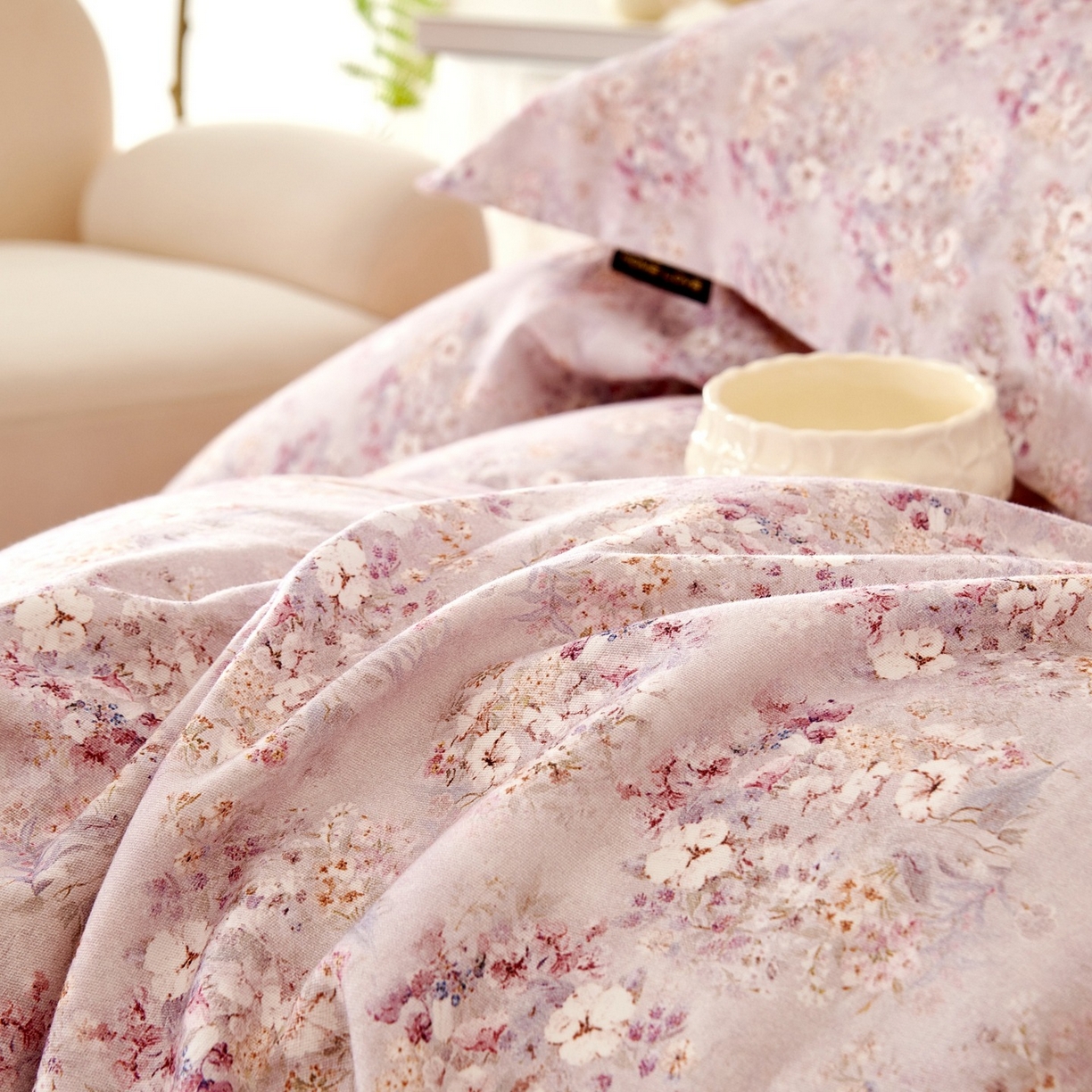 91家纺网 家纺一手货源 找家纺 芙绣家纺 2025新款全棉纯棉磨毛内合简单款四件套 柔梦-紫