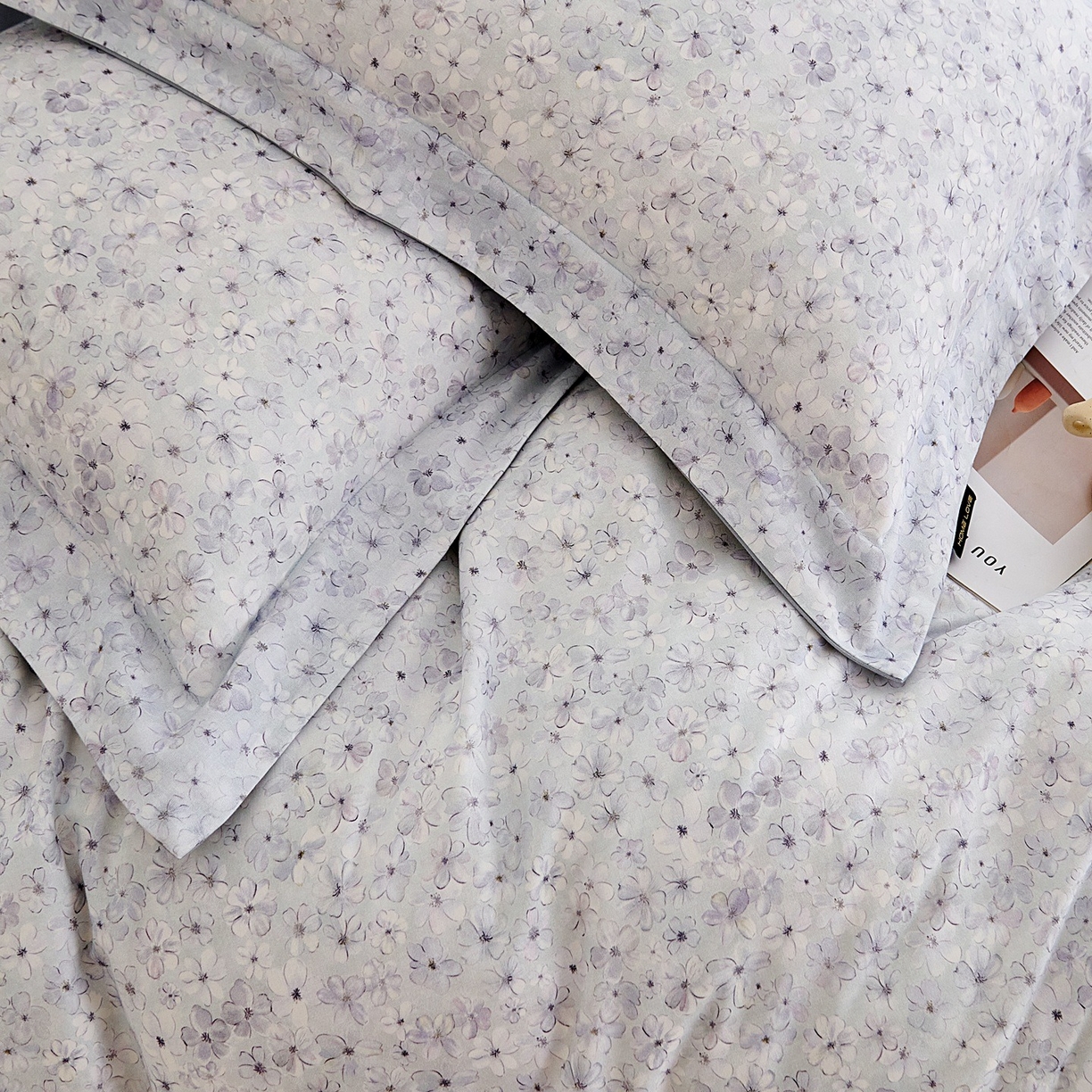 91家纺网 家纺一手货源 找家纺 芙绣家纺 2025新款全棉纯棉磨毛内合简单款四件套 晚棠-灰