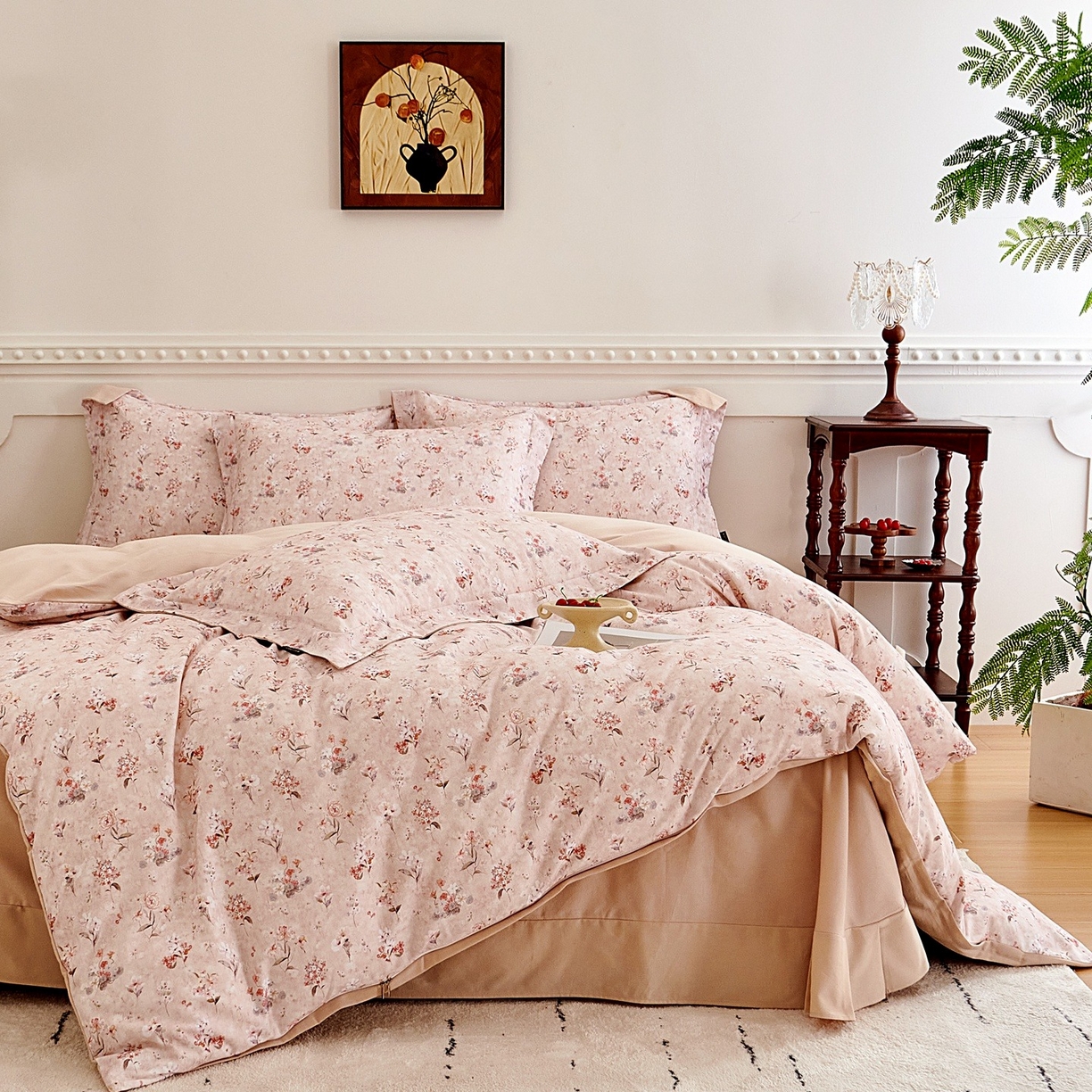 91家纺网 家纺一手货源 找家纺 芙绣家纺 2025新款全棉纯棉磨毛内合简单款四件套 香伊-玉