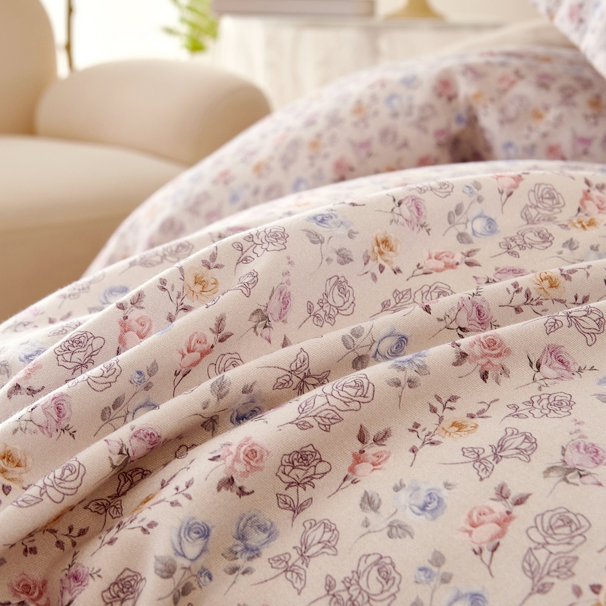 91家纺网 家纺一手货源 找家纺 芙绣家纺 2025新款全棉纯棉磨毛内合简单款四件套 意境-灰