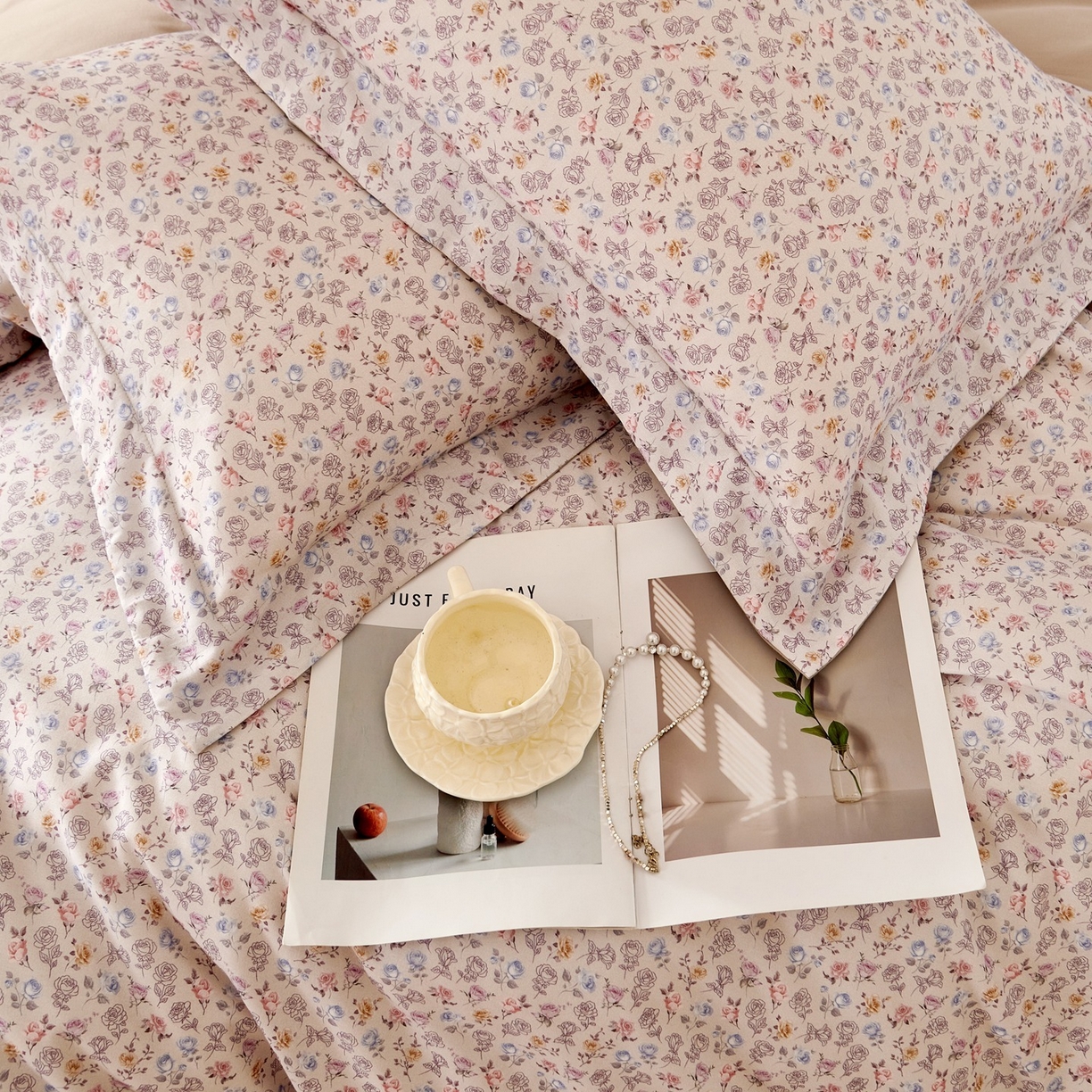 91家纺网 家纺一手货源 找家纺 芙绣家纺 2025新款全棉纯棉磨毛内合简单款四件套 意境-灰