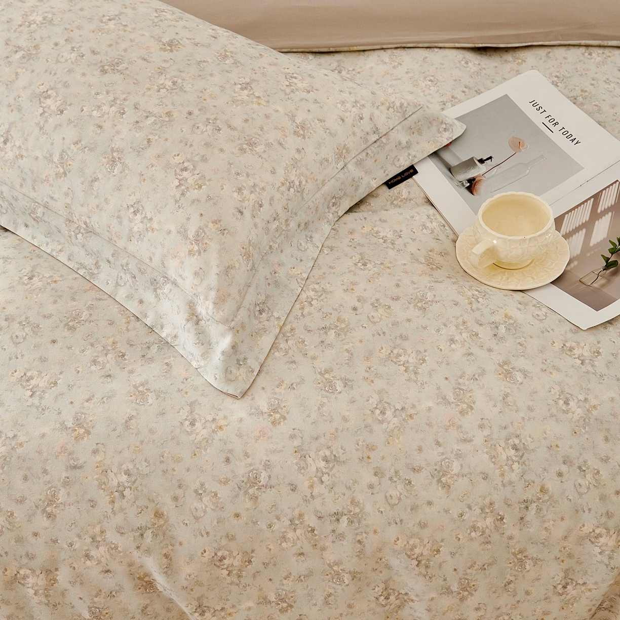 91家纺网 家纺一手货源 找家纺 芙绣家纺 2025新款全棉纯棉磨毛内合简单款四件套 悦舞-绿