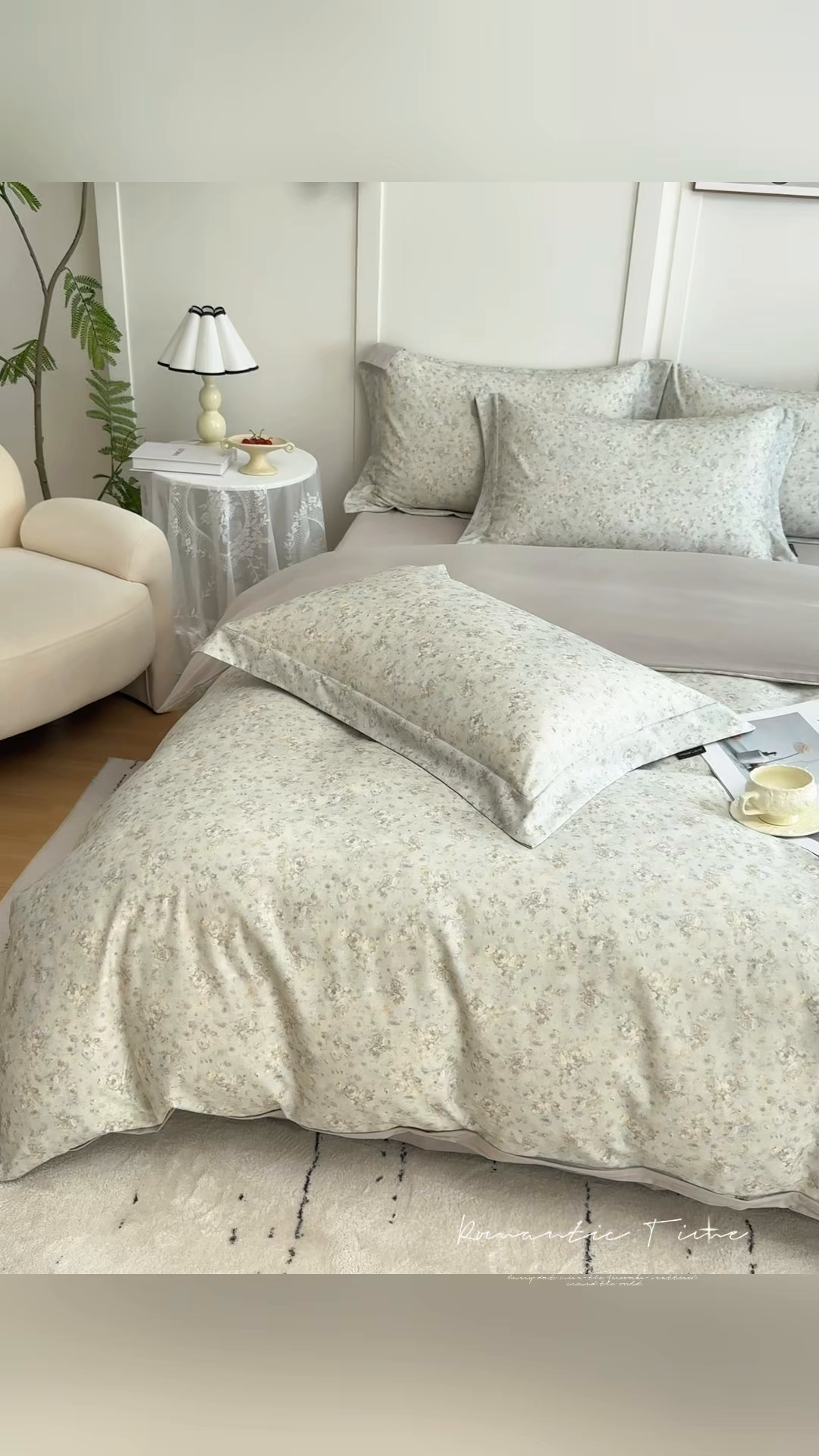 91家纺网 家纺一手货源 找家纺 芙绣家纺 2025新款全棉纯棉磨毛内合简单款四件套 悦舞-绿