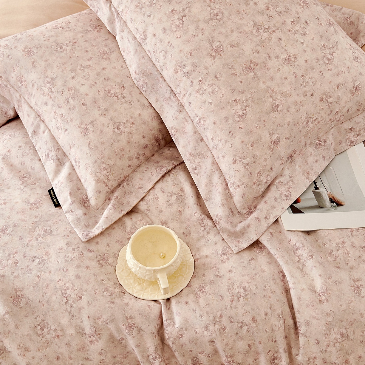 91家纺网 家纺一手货源 找家纺 芙绣家纺 2025新款全棉纯棉磨毛内合简单款四件套 悦舞-玉