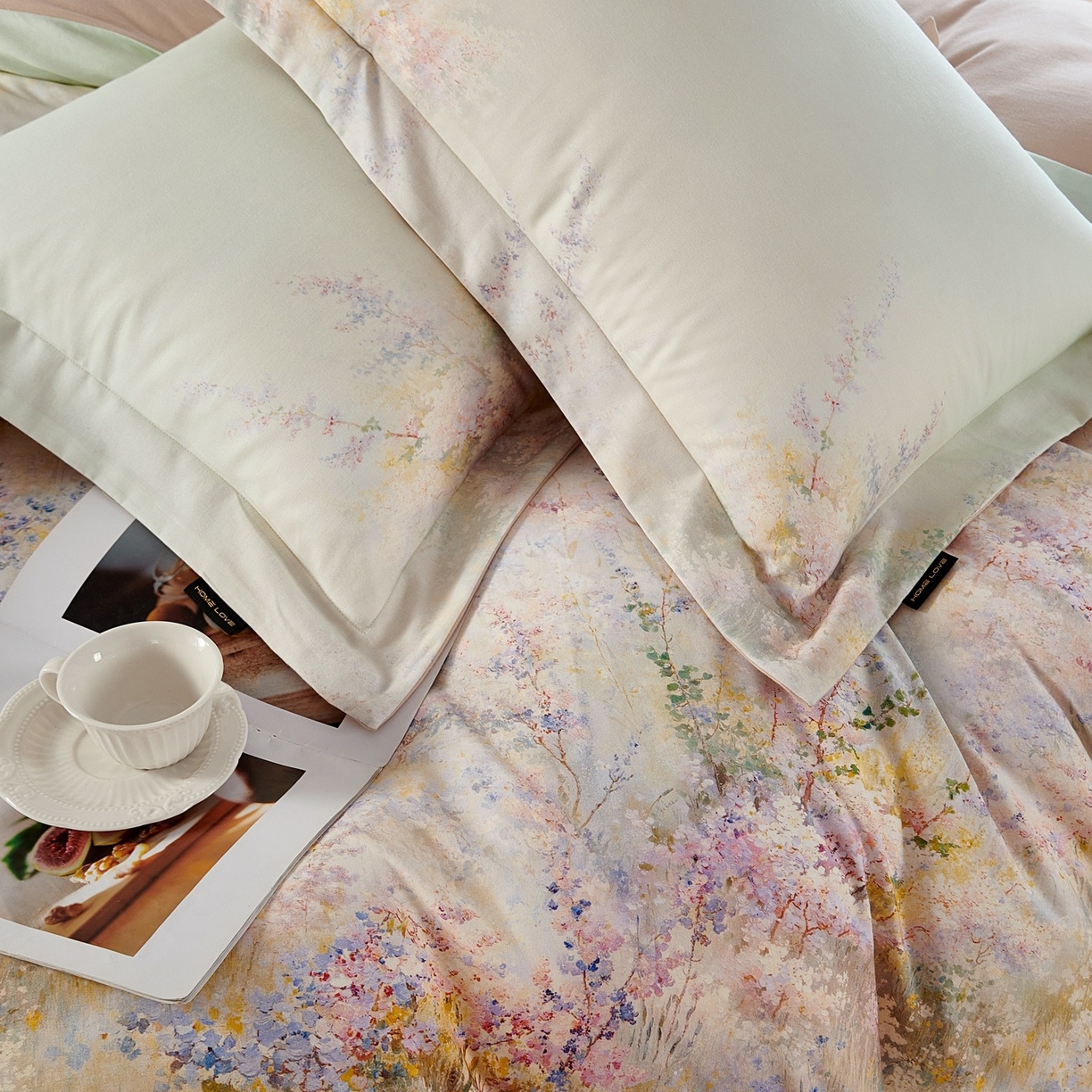 91家纺网 家纺一手货源 找家纺 （总）芙绣家纺 2025新款纯棉全棉磨毛宽边压线复杂款四件套