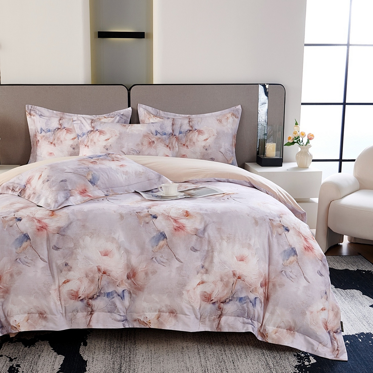 91家纺网 家纺一手货源 找家纺 （总）芙绣家纺 2025新款纯棉全棉磨毛宽边压线复杂款四件套