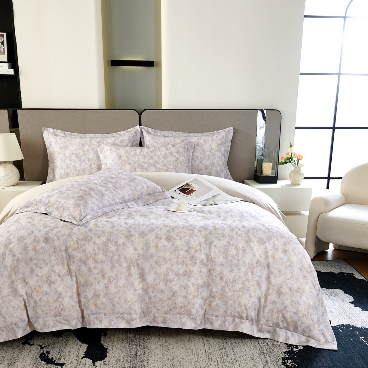 91家纺网 家纺一手货源 找家纺 （总）芙绣家纺 2025新款纯棉全棉磨毛宽边压线复杂款四件套