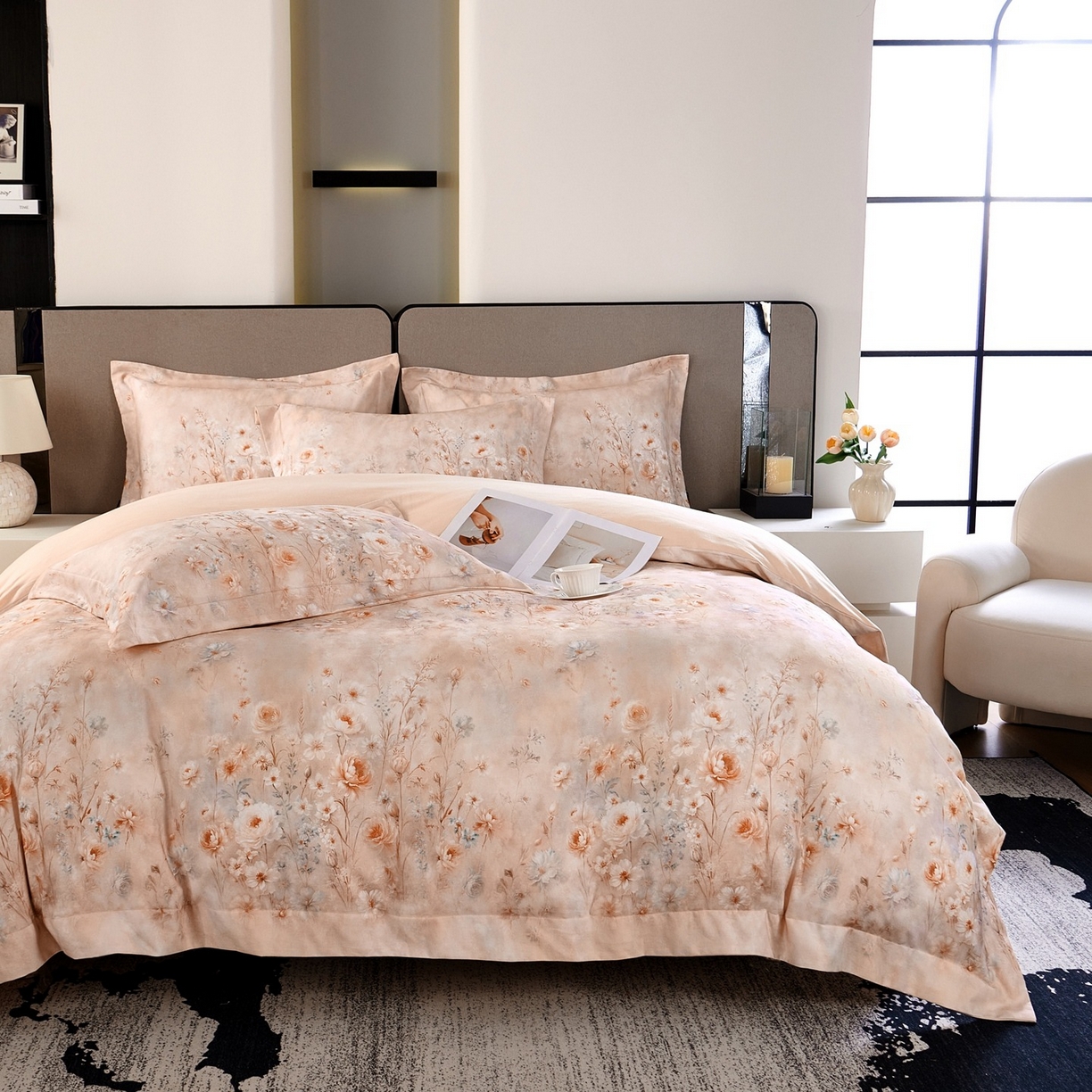 91家纺网 家纺一手货源 找家纺 （总）芙绣家纺 2025新款纯棉全棉磨毛宽边压线复杂款四件套