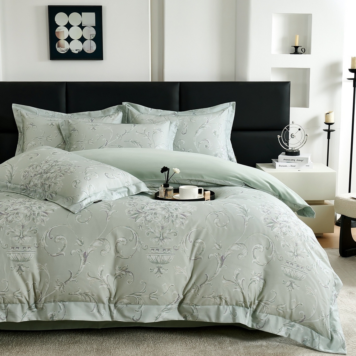 91家纺网 家纺一手货源 找家纺 （总）芙绣家纺 2025新款纯棉全棉磨毛宽边压线复杂款四件套