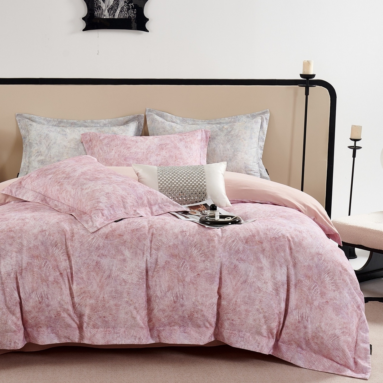 91家纺网 家纺一手货源 找家纺 （总）芙绣家纺 2025新款纯棉全棉磨毛宽边压线复杂款四件套