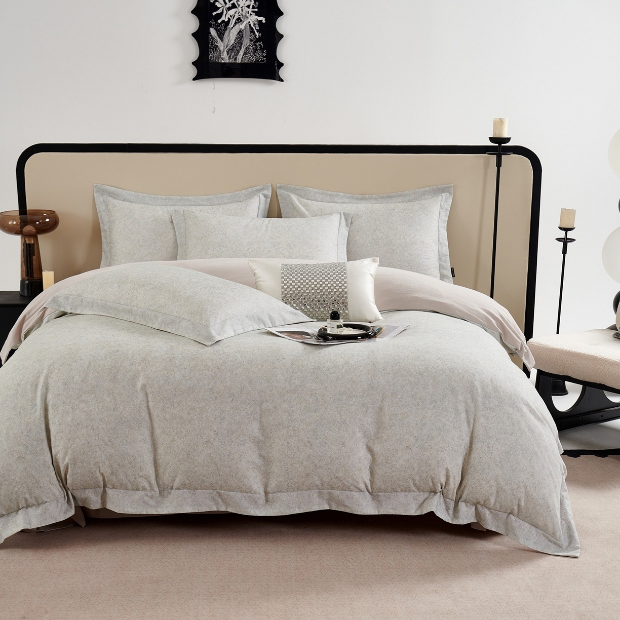 91家纺网 家纺一手货源 找家纺 （总）芙绣家纺 2025新款纯棉全棉磨毛宽边压线复杂款四件套