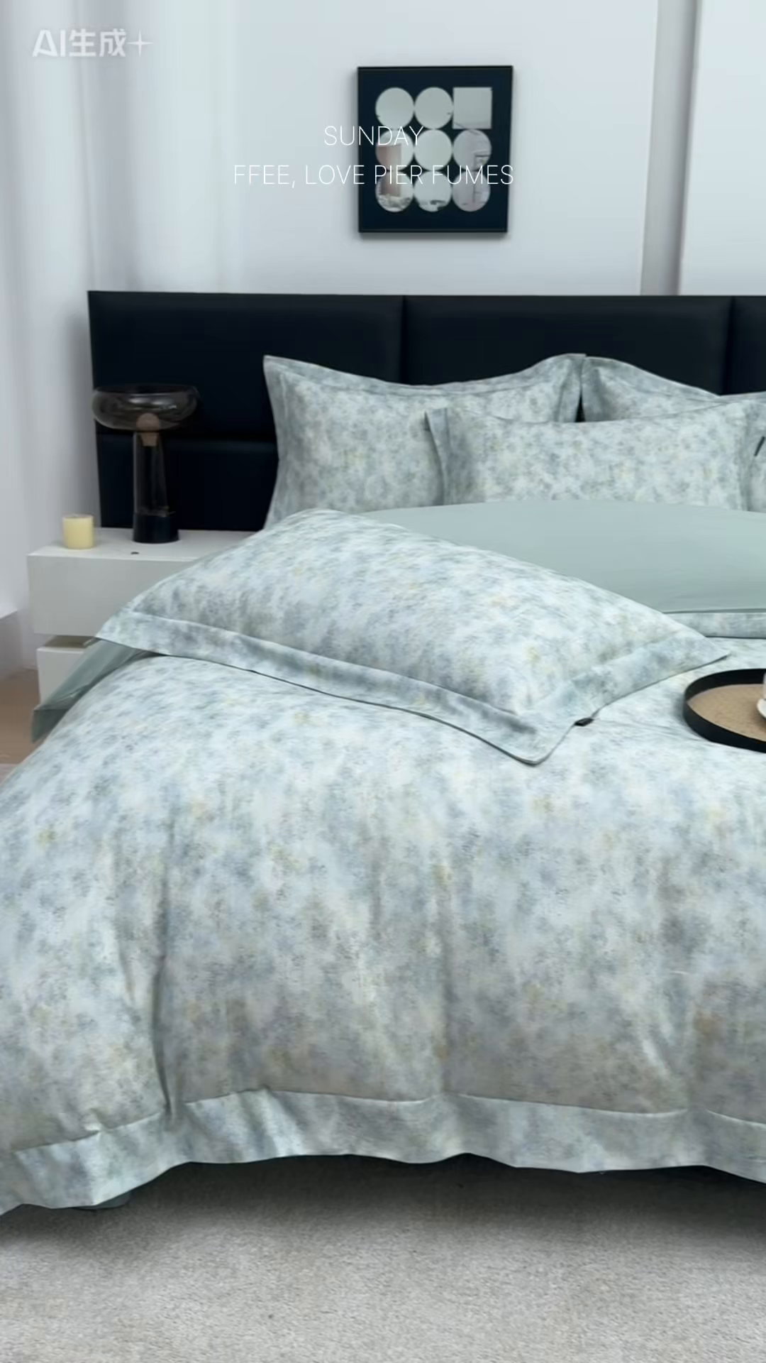 91家纺网 家纺一手货源 找家纺 芙绣家纺 2025新款纯棉全棉磨毛宽边压线复杂款四件套 轻语-绿