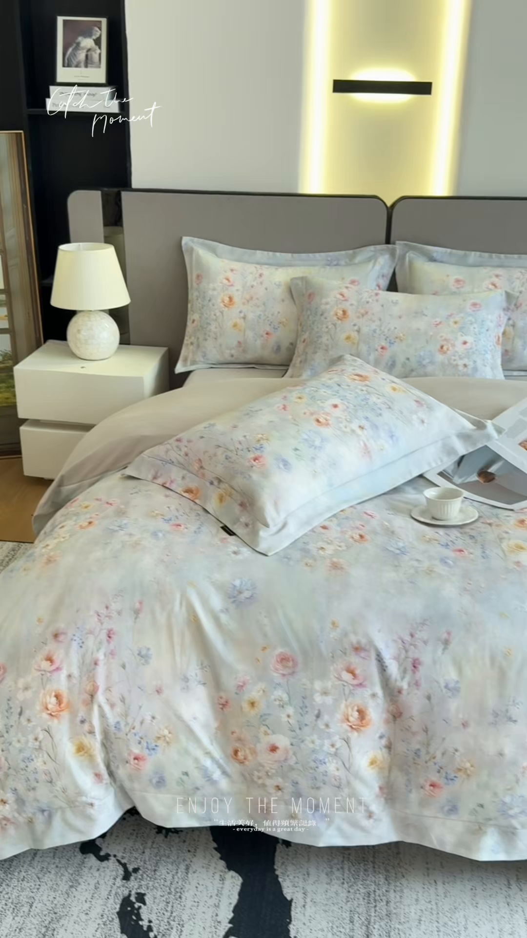 91家纺网 家纺一手货源 找家纺 芙绣家纺 2025新款纯棉全棉磨毛宽边压线复杂款四件套 星芒-绿