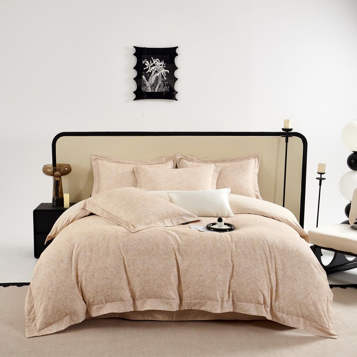 91家纺网 家纺一手货源 找家纺 芙绣家纺 2025新款纯棉全棉磨毛宽边压线复杂款四件套 挚爱-黄