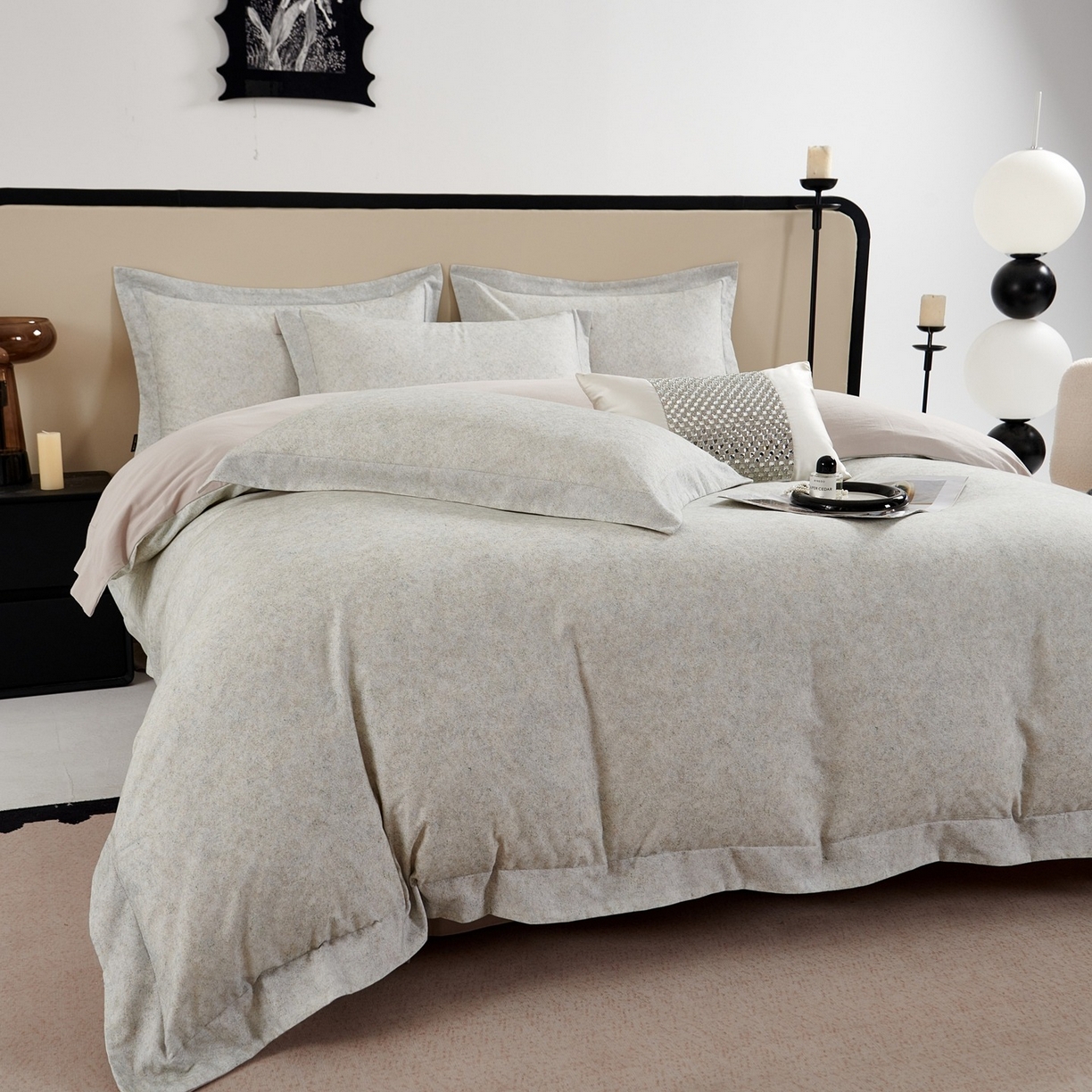 91家纺网 家纺一手货源 找家纺 芙绣家纺 2025新款纯棉全棉磨毛宽边压线复杂款四件套 挚爱-绿