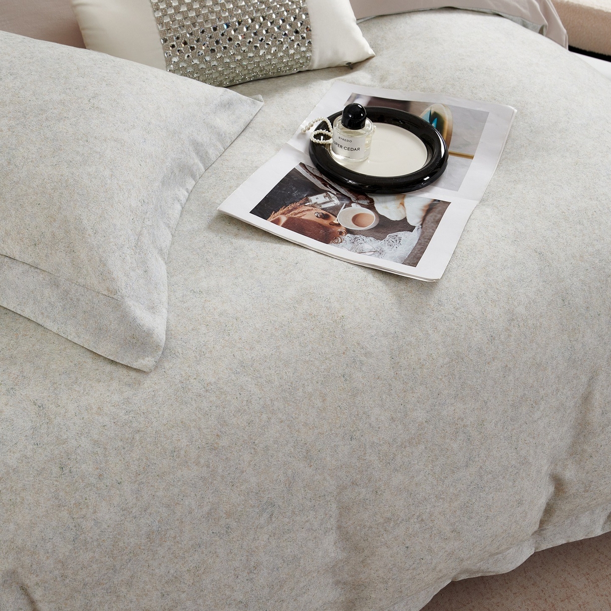 91家纺网 家纺一手货源 找家纺 芙绣家纺 2025新款纯棉全棉磨毛宽边压线复杂款四件套 挚爱-绿