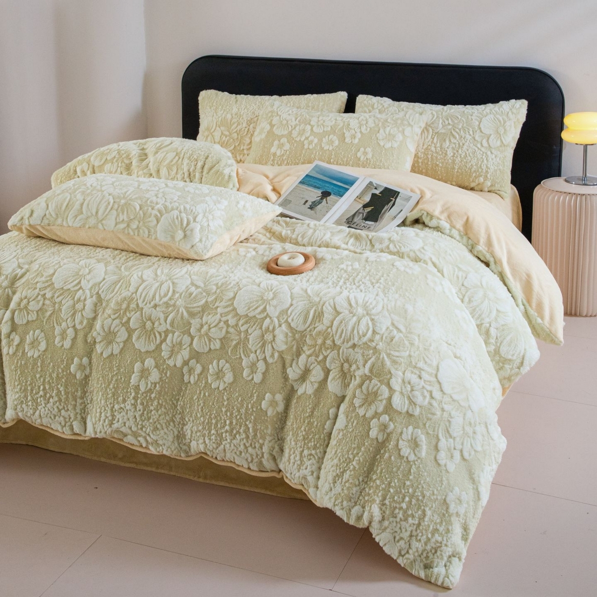 91家纺网 家纺一手货源 找家纺 （总）诺梵家纺 2025新款立体兔毛烂花四件套