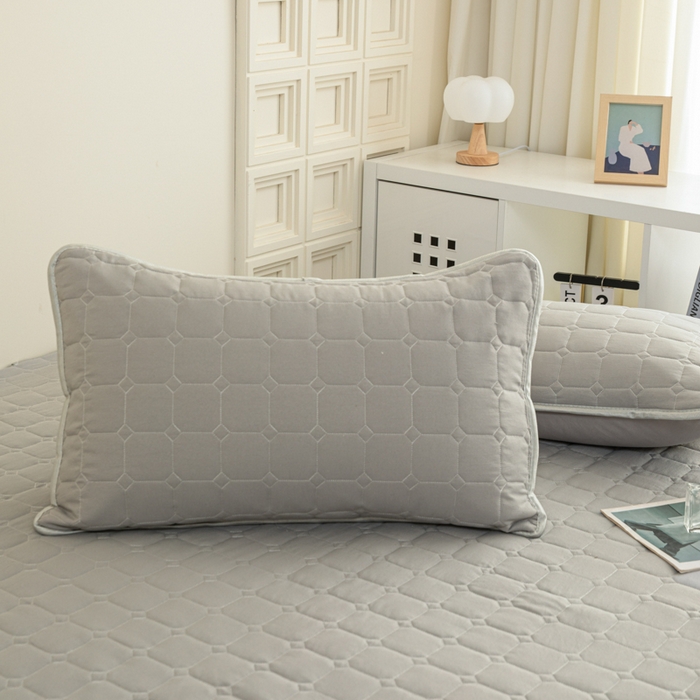 91家纺网 家纺一手货源 找家纺 卡诗兰 2025新款磨毛夹棉床笠 云中灰