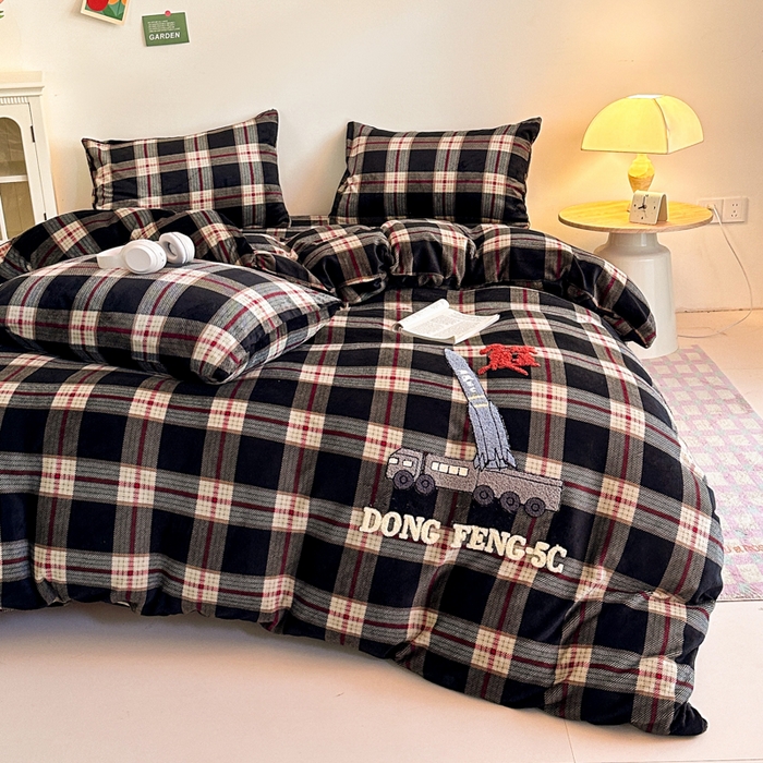 91家纺网 家纺一手货源 找家纺 喜梦缘 2025新款牛奶绒床笠四件套 东风5C