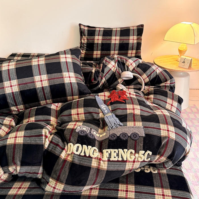 91家纺网 家纺一手货源 找家纺 喜梦缘 2025新款牛奶绒床笠四件套 东风5C