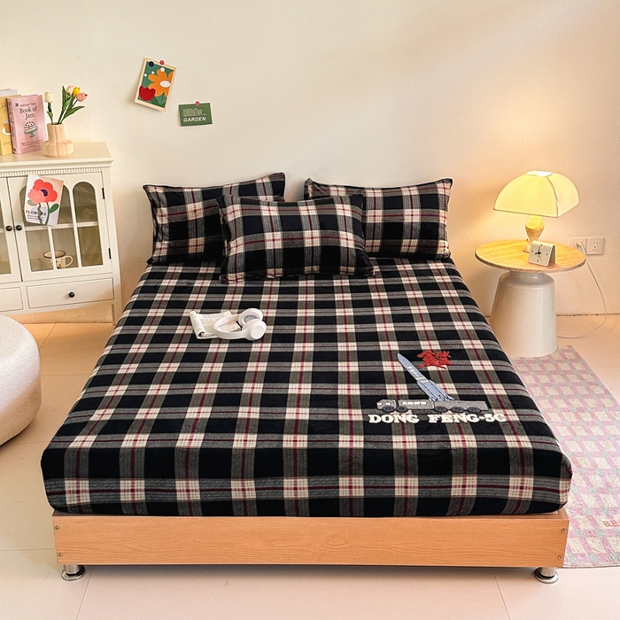 91家纺网 家纺一手货源 找家纺 喜梦缘 2025新款牛奶绒床笠四件套 东风5C