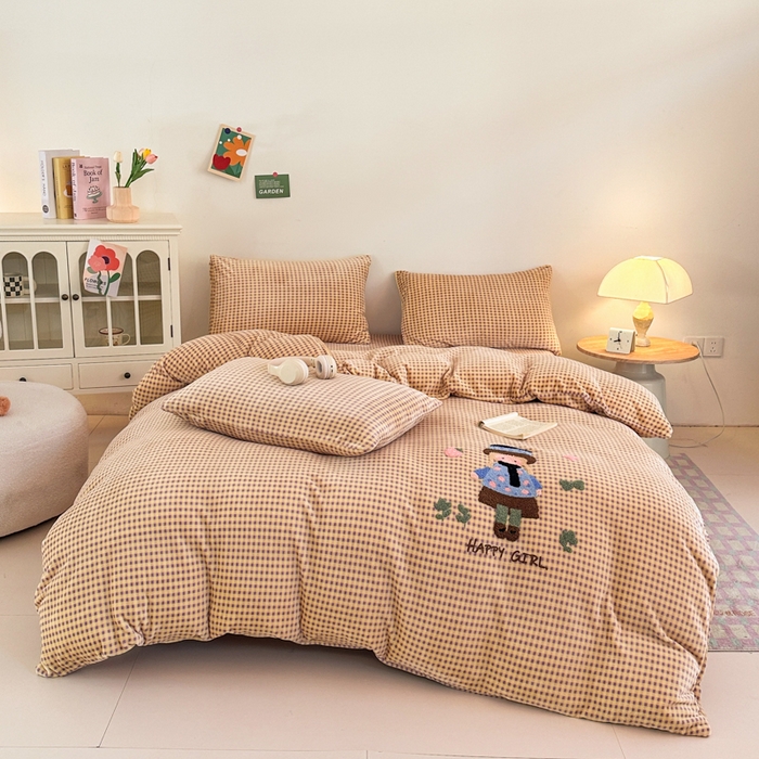 喜梦缘 2025新款牛奶绒床笠四件套 小女孩