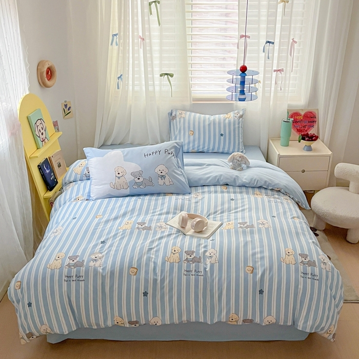 91家纺网 家纺一手货源 找家纺 （总）港岛妹妹 2024新款水洗工艺大版枕套四件套