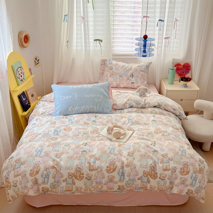 91家纺网 家纺一手货源 找家纺 （总）港岛妹妹 2024新款水洗工艺大版枕套四件套