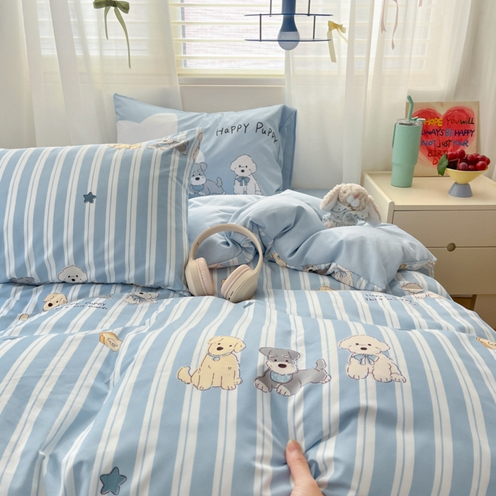 91家纺网 家纺一手货源 找家纺 港岛妹妹 2024新款水洗工艺大版枕套四件套 大版-老友记