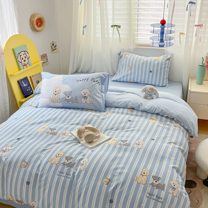 91家纺网 家纺一手货源 找家纺 港岛妹妹 2024新款水洗工艺大版枕套四件套 大版-老友记