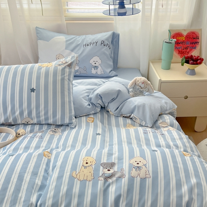 91家纺网 家纺一手货源 找家纺 港岛妹妹 2024新款水洗工艺大版枕套四件套 大版-老友记