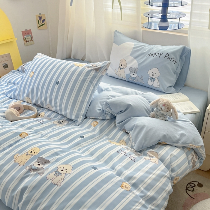 91家纺网 家纺一手货源 找家纺 港岛妹妹 2024新款水洗工艺大版枕套四件套 大版-老友记