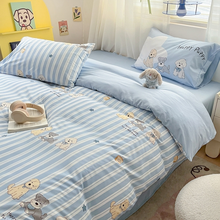 91家纺网 家纺一手货源 找家纺 港岛妹妹 2024新款水洗工艺大版枕套四件套 大版-老友记