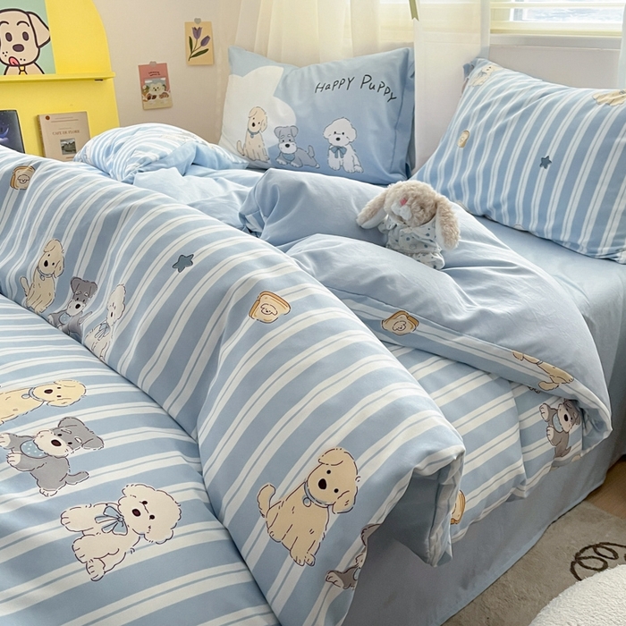 91家纺网 家纺一手货源 找家纺 港岛妹妹 2024新款水洗工艺大版枕套四件套 大版-老友记